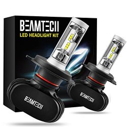 BEAMTECH H4 LED Headlight Bulb, 50W 6500K 8000Lumens Extremely Brigh (9003 Hi/Lo) CSP Chips Conv ...