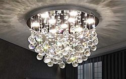 Saint Mossi Modern K9 Crystal Chandelier Lighting Flush Mount LED Ceiling Light Fixture Pendant  ...