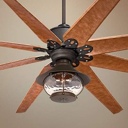 72″ Predator English Bronze Lantern Outdoor LED Ceiling Fan – Casa Vieja