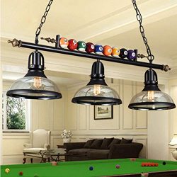 iMeshbean Hanging Pool Table Lights Fixture for 7′ – 8 ‘ Table,Black Metal Bal ...