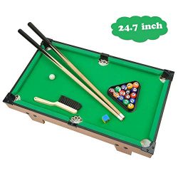 Portzon Mini Pool Table, Premium Tabletop Billiards Mini Snooker Game Set – Balls, Cues, a ...