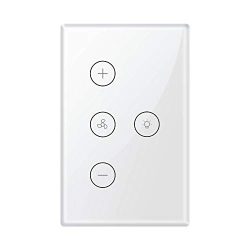 Smart WiFi Fan Light Switch, in-Wall Ceiling Fan Lamp Switch Works with Alexa, Google Home Assis ...