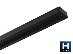 NICOR Lighting 6 Ft. Black Track Lighting Rail Section, H-Type [3-Wire] (10006BK)