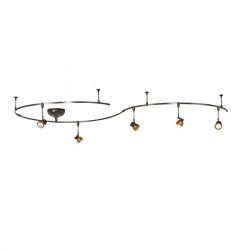 WAC Lighting LM-K8111-AS/DB Solorail 5-Light Adjustable Head Kit, Bronze with Amber Glass (Renewed)