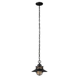 Globe Electric 44166 Liam Outdoor Pendant, Matte Black