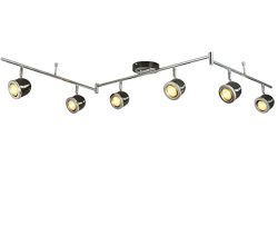 LED Retro Adjustable Eyeball Black &Chrome Ceiling Spotlight (Black &Chrome, 6 Lights)