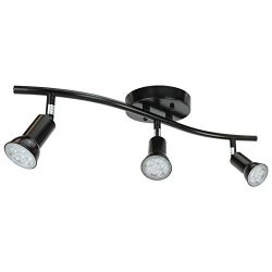 DND 3-Light Adjustable LED Track Lighting Kit – Curved – GU10 LED Bulbs Included. CE ...