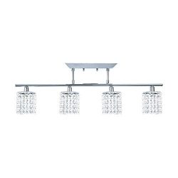 NOMA Fixed Track Lighting | Crystal Pendant Ceiling Track Light Fixture | Perfect for Kitchen, H ...