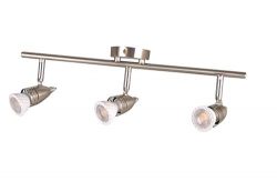 KIMYAN Three-Light Track Lighting Kit Plug in,Brushed Nickel,with On/Off Switch, with MR16GU10 L ...