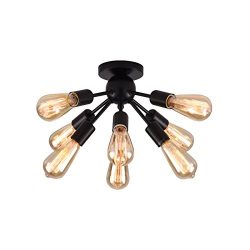 mirrea Mid-century Semi-flush Mount Sputnik Ceiling Light with 8 Lights for Foyer Entry Way Hall ...