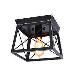 HMVPL Industrial Pendant Lighting Fixtures,Farmhouse Flush Mount Close to Ceiling Light Mini Cei ...