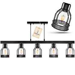 Black Farmhouse Chandelier – Pendant Lighting for Kitchen Island, Dining Room Lighting Fix ...