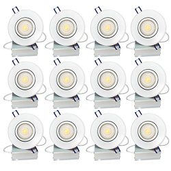 LUMINOSUM 4″ 9W COB LED Gimbal Downlight with Junction Box, 700lm, 60W Equiv, Dimmable IC  ...