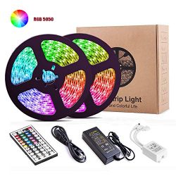 LED Strip Lights, YORMICK 32.8Ft/10M 300LED Light Strip SMD 5050 Waterproof Flexible RGB Strip L ...