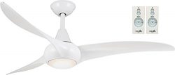 Minka-Aire F844-WH Light Wave 52″ Ceiling Fan, White with 2-Remote Control Bundle