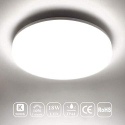 Airand 5000K LED Ceiling Light Flush Mount 18W 1650LM Round LED Ceiling Lamp for Kitchen, Bedroo ...