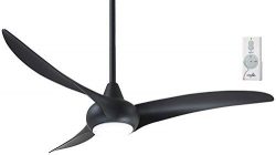 Minka Aire F844-CL Light Wave LED 52″ Ceiling Fan with Light and Remote, Coal