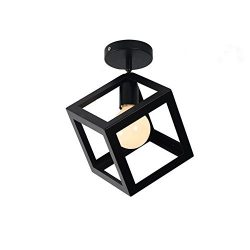 ECOBRT Modern Kitchen Ceiling Lights,Black Square Metal Cube Ceiling Light Fixtures for Indoor B ...