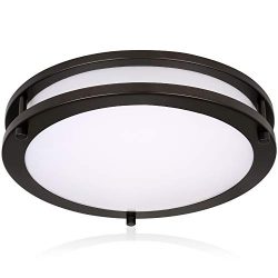 Hykolity 14 Inch LED Ceiling Light, 20 W[160W Equivalent] 1350lm 4000K Oil Rubbed Bronze Finish  ...