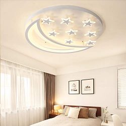 Creative LED Flush Mount Ceiling Light, CraftThink Acrylic Chandeliers Moon Star Shape Lighting  ...