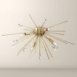 Janae Modern Flush Mount Ceiling Light Fixture Sputnik Style Antique Gold 29″ Wide 4-Light ...