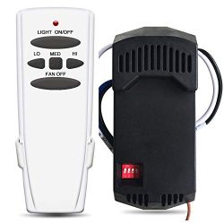 Universal Ceiling Fan Remote Control Kit, work with Any 3-speed fan,Light ON/OFF for Hampton Bay ...