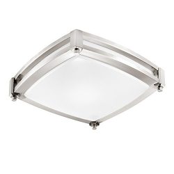 GetInLight LED Flush Mount Ceiling Light, 12-Inch, 15W(75W Equivalent), Brushed Nickel Finish, 3 ...