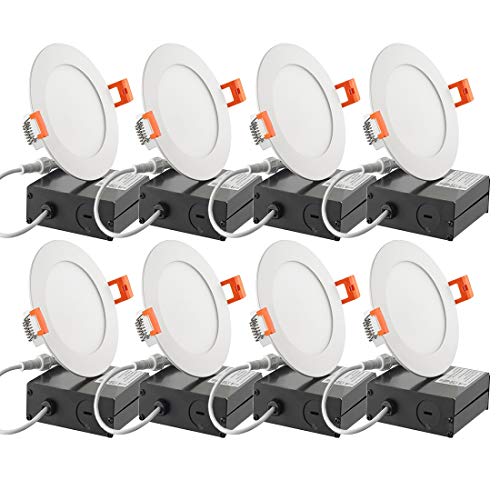 Otronics 9W 4″ Ultra-Thin LED Recessed Ceiling Light,Dimmable,675lm,65W Equiv,5000K Daylig ...