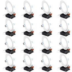 Sunco Lighting 16 Pack 6 Inch Slim LED Downlight with Junction Box, 14W=100W, 850 LM, Dimmable,  ...