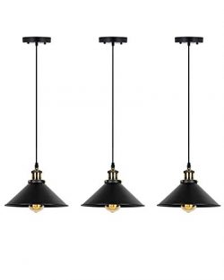 Pendant Light Set of 3,Deep Dream Hardwire Industrial Vintage Lamp Fixture,Lighting Shade (Witho ...