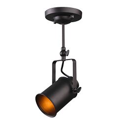 LALUZ 1 Mini Adjustable Track Semi Flush Mount Close to Ceiling Light, Source, Black