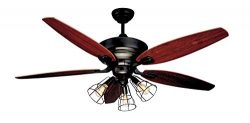 NOMA Ceiling Fan with Lights & Reversible Blades | Dimmable Edison Bulb Cage Lights and Remo ...