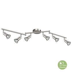 Creyer LED Track Lighting, 6-Light Ceiling Spot Lighting, Flexibly Rotatable Light Head,Modern L ...