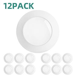 addlon 12 Pack 5/6 Inch LED Disk Light Flush Mount Downlight Recessed Retrofit Ceiling Lights, I ...