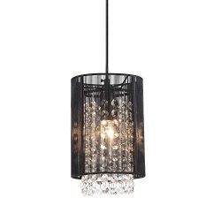 Modern Chandeliers Black Mini Chandelier Crystal Pendant Light 1 Light Ceiling Light Fixtures