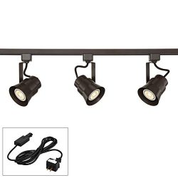 Linear 3-Light Bronze LED Track Kit w/Cord and Plug Connector – Pro Track