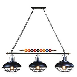 Ladiqi Hanging Pendant Light 3 Lights Pool Table Lighting Fixture Industrial Vintage Kitchen Isl ...