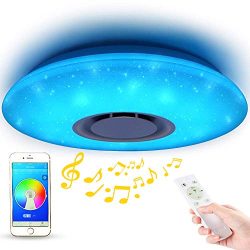 LED Starlight Music Ceiling Light with Bluetooth Speaker – MUMENG 36W Brightness Dimmable  ...