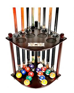 Iszy Billiards 8 Pool Billiard Stick & Ball Floor Stand with Scorer Finish Cue Rack Only, Ma ...