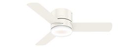 Hunter Indoor Low Profile Ceiling Fan with LED Light and remote control – Minimus 44 inch, ...