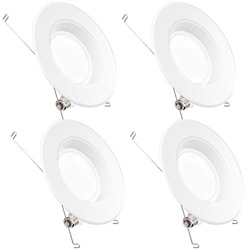 Sunco Lighting 4 Pack 5/6 Inch LED Recessed Downlight, Baffle Trim, Dimmable, 13W=75W, 5000K Day ...
