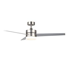 CO-Z Contemporary 52 Inch Ceiling Fan Light Brushed Nickel Finish with 3 Silver and Walnut Plywo ...