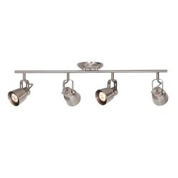 MELUCEE 4 Lights Ceiling Track Lighting Kit, Brushed Nickel Ceiling Spotlights Kitchen Track Lig ...