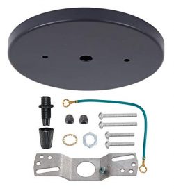 B&P Lamp 5 1/4 Inch Modern Shallow Steel Canopy Kit (Black) with Hardware – Includes S ...