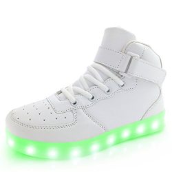 APTESOL Kids Youth LED Light Up Sneakers Boys Girls High Tops Cute Cool Flashing Shoes Halloween ...