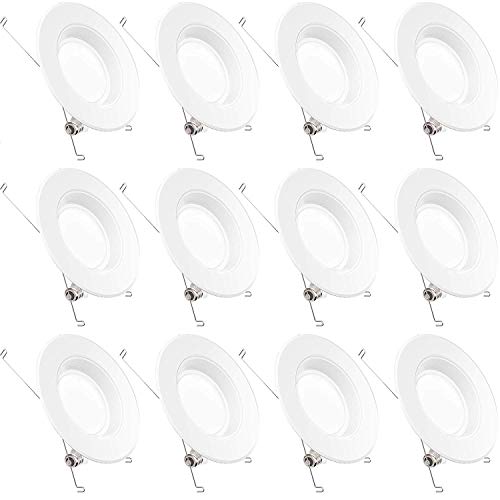 Sunco Lighting 12 Pack 5/6 Inch LED Recessed Downlight, Baffle Trim, Dimmable, 13W=75W, 5000K Da ...