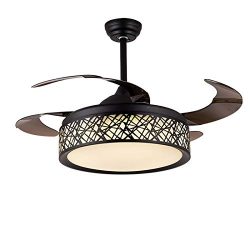 BIGBANBAN 42 inch Modern Chandelier Ceiling Fan with Remote, Three Light Colors Ceiling Fan 4 Re ...