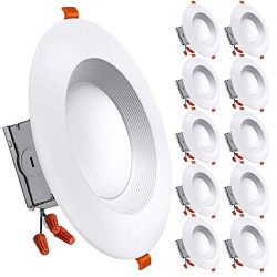 Freelicht 10 Pack 5/6 Inch Slim Recessed Lighting with Junction Box, 5000K Daylight, Dimmable Re ...