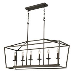 Emliviar 6-Light Kitchen Island Pendant Lighting, Island Light Fixtures in Oil Rubbed Bronze Fin ...