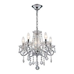 ANJIADENGSHI Mini Crystal Chandelier K9 Crystal Lighting Chandelier for Living Room 5 E12 Bulbs  ...